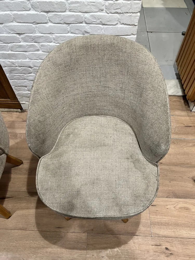Café chair before upholstery cleaning