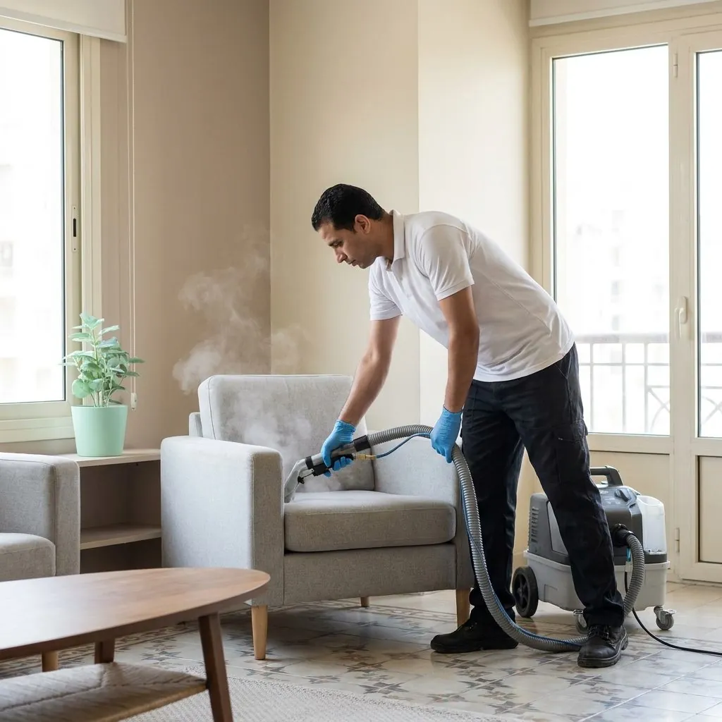 TopWash technician caring for upholstery